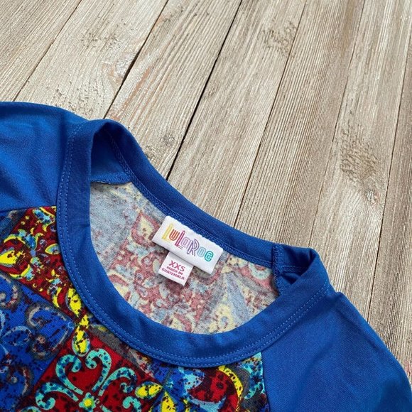 LuLaRoe Randy Unisex XXS 2XS Patterned Raglan Baseball Style Tee 3/4 Sleeve - Picture 10 of 10
